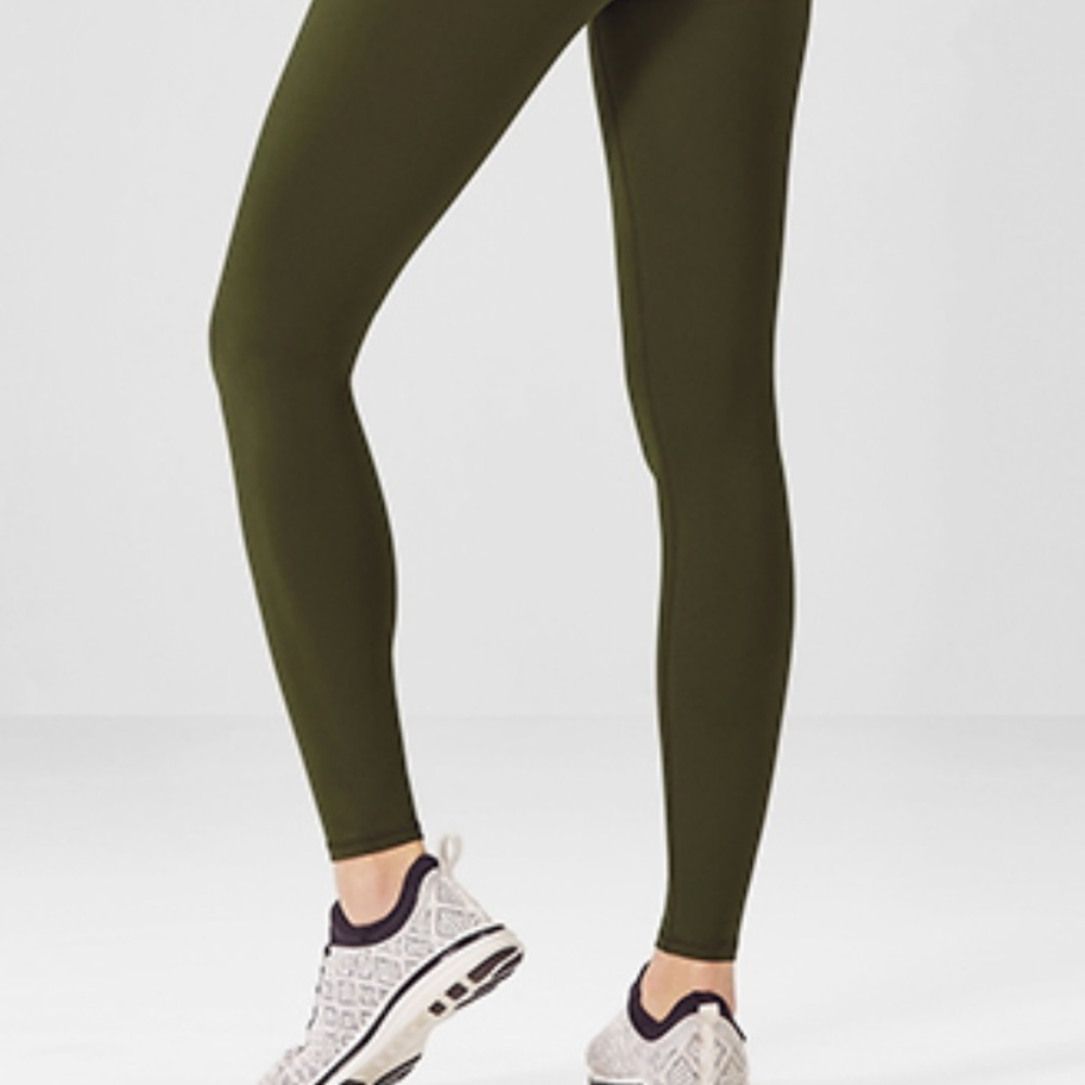 Olive green fabletics power hold leggings